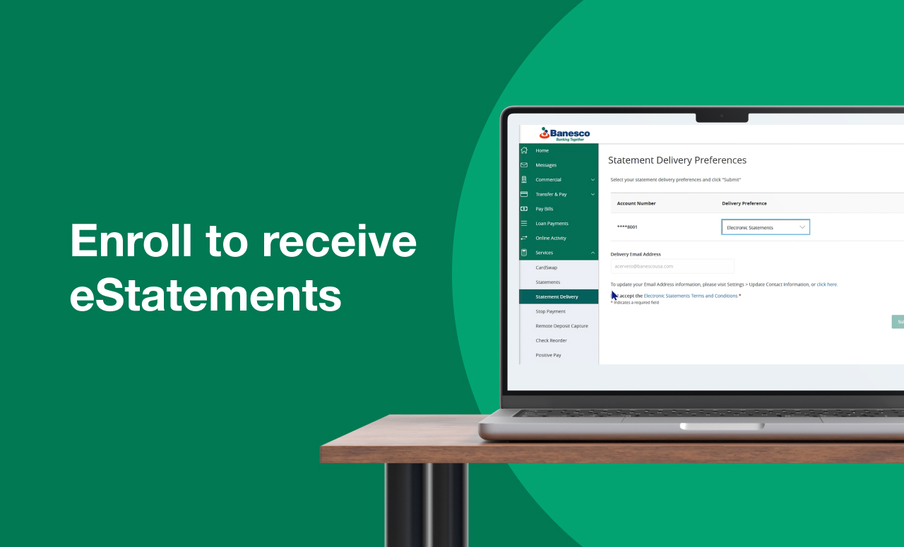 Enroll to receive eStatements